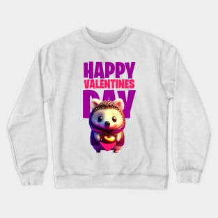 hedgehog heart valentines day Crewneck Sweatshirt